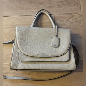 Kate Spade Taupe Mauve Leather Satchel.